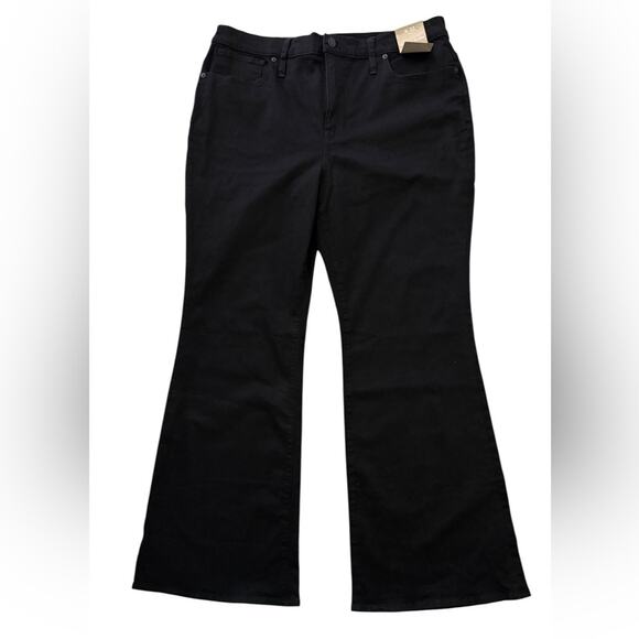 Madewell Slim Skinny Flare Jeans Black Frost Stretch Work Women’s Size 33 NEW - Picture 3 of 11